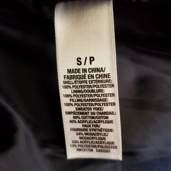 Aeropostale Womens Knit Puffer Jacket Vest Size Small Navy Blue Hooded Faux Fur - Picture 5 of 9